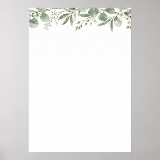 Affiche Elegant Eucalyptus Botanical Wedding Seating Chart