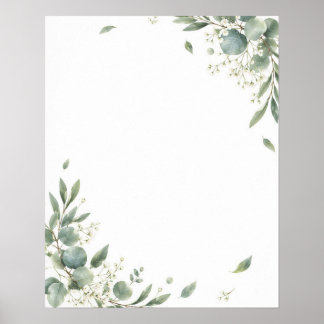 Affiche Elegant Eucalyptus Botanical Wedding Welcome Sign