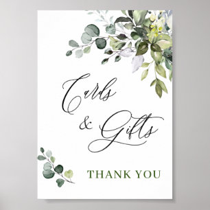 Affiche Elegant Eucalyptus Cards and Gifts Wedding Sign