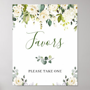 Affiche Élégant Eucalyptus Floral Faveurs Mariage SIGNE
