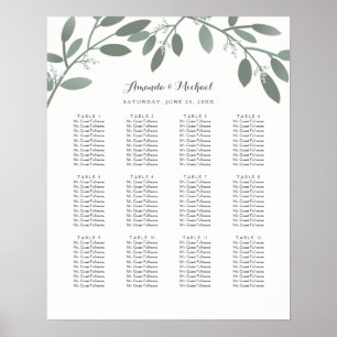 Affiche Elégant Eucalyptus Garden Charte de mariage