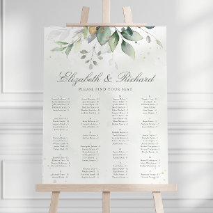 Affiche Elégant Eucalyptus Greenery Mariage Seating Chart