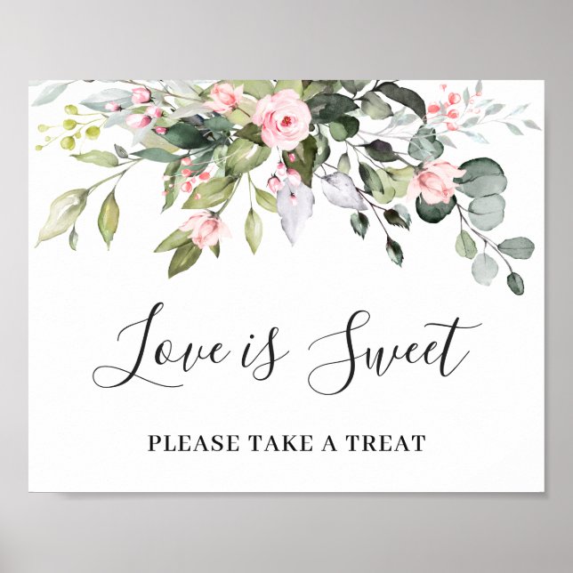 Affiche Élégant Eucalyptus Love is Sweet Mariage Sign (Devant)