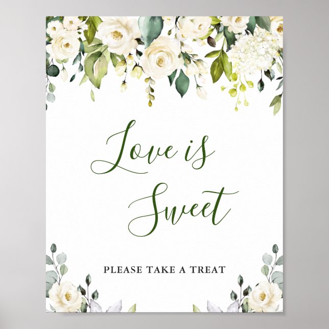 Affiche Élégant Eucalyptus Love is Sweet Mariage Sign (Devant)