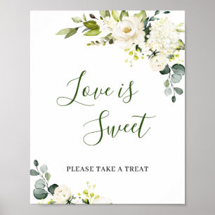 Affiche Élégant Eucalyptus Love is Sweet Mariage Sign