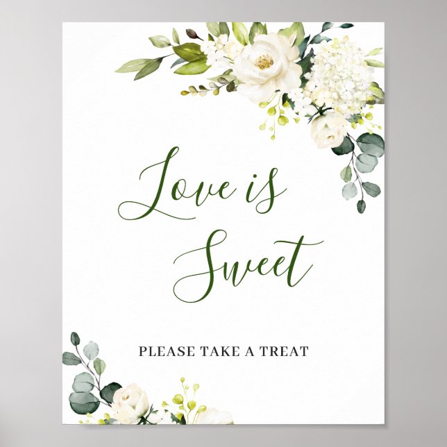 Affiche Élégant Eucalyptus Love is Sweet Mariage Sign (Devant)