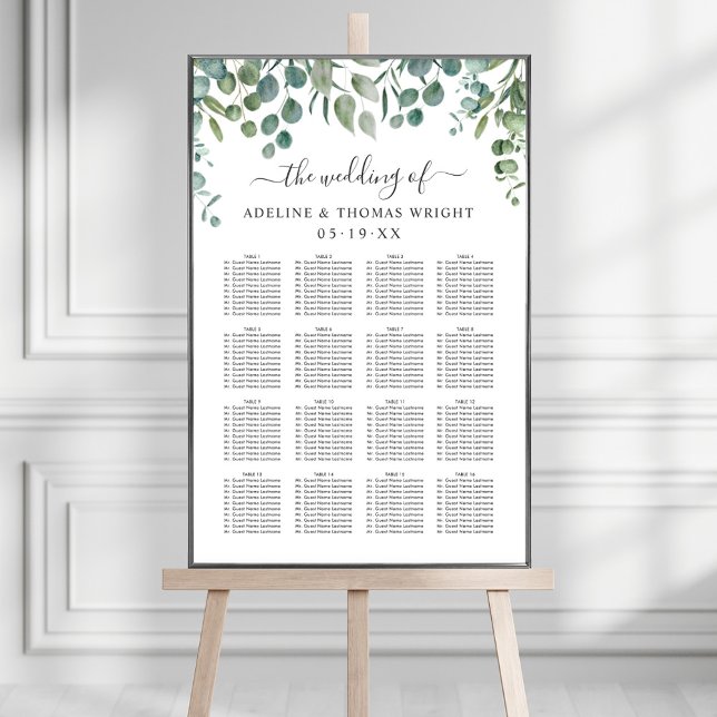 Affiche Elégant Eucalyptus Mariage (Créateur téléchargé)