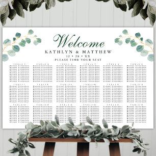 Affiche Elégant Eucalyptus Mariage 18 Table Siège