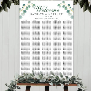 Affiche Elégant Eucalyptus Mariage 30 Table Siège