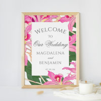 Elégant Exotic Rose Orchidée Fleurs Mariage Bienve
