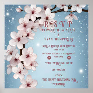 Affiche Elégant Faire-part de mariage Floral Blossom
