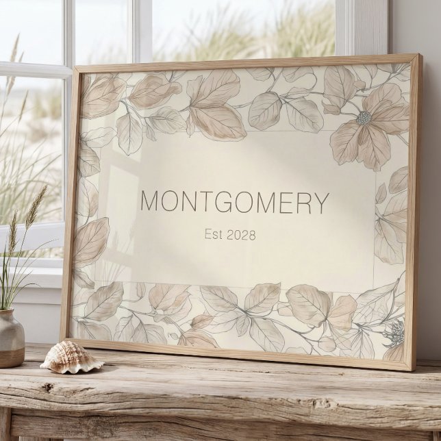 Affiche Elegant Family Last Name Wall Art Minimalist Sign (Créateur téléchargé)