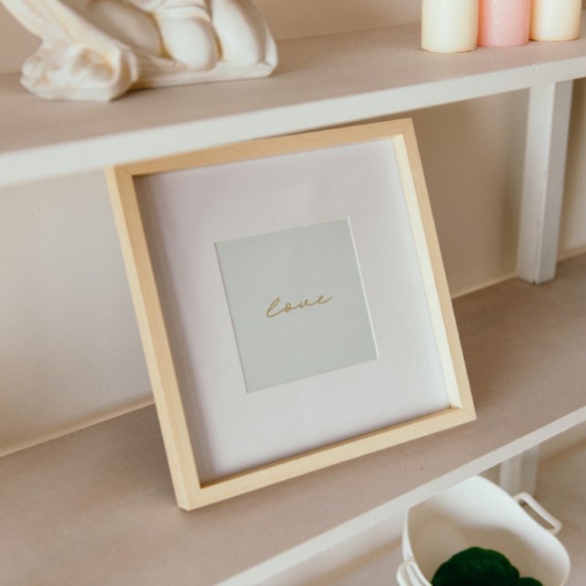 Affiche élégant faux or feuille d'or main écrit amour art (Créateur téléchargé)