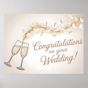 Affiche Élégant "Félicitations à votre Mariage"