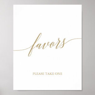 Affiche Elégant Flat Gold Calligraphie Favorisent