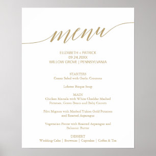 Affiche Élégant Flat Gold Calligraphy Mariage Menu Signal