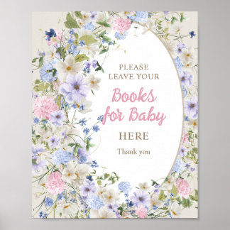 Affiche Elégant Fleur sauvage Meadow blush books pour bébé