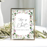 Affiche Élégant Floral Fête des mariées L'amour est Sweet<br><div class="desc">A Love is Sweet Poster est une magnifique oeuvre d'art qui célèbre la beauté et la douceur de l'amour. Les coups de pinceau délicats de l'aquarelle créent un effet fascinant, mettant en évidence les détails complexes de chaque fleur et feuille. Les couleurs se marient harmonieusement, donnant à l'affiche une qualité...</div>