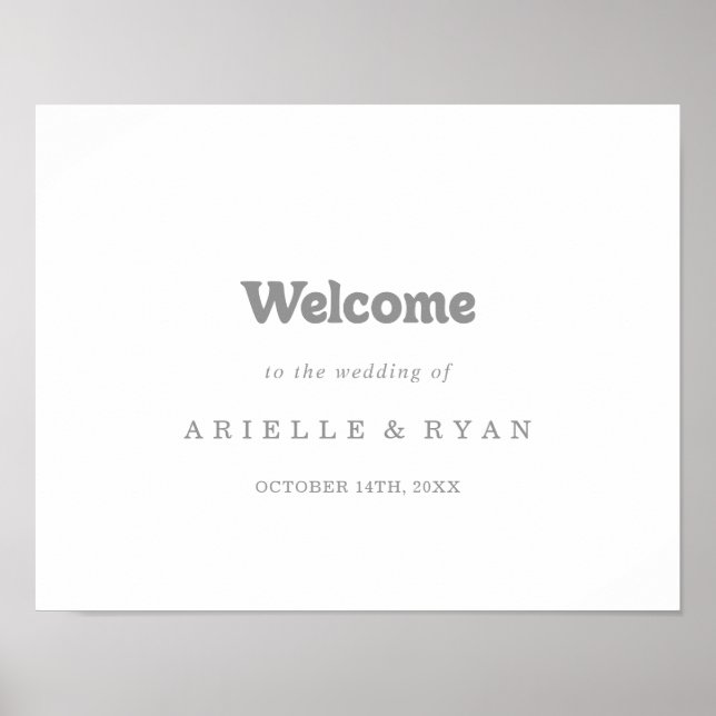 Affiche Elegant Formal Minimal Wedding Welcome Sign (Devant)