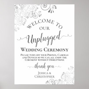 Affiche Élégant Fragments d'argent Cérémonie de Mariage dé