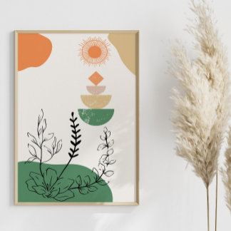 Affiche Élégant géométrique abstrait, minimaliste du milie