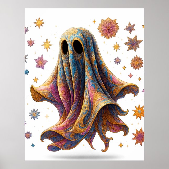 Affiche "Elegant Ghost Wall Art - Luxe Halloween Spirit (Devant)