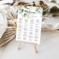Elegant Gold Greenery Alphabetical Seating Chart