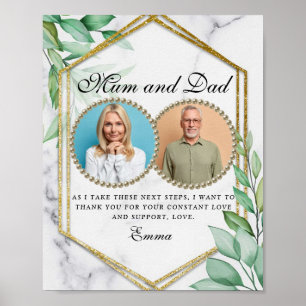 Affiche Elegant Gold Greenery Parents of the Bride Gift 
