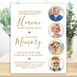 Affiche Elegant Gold Photo Collage Heaven Mariage Memorial