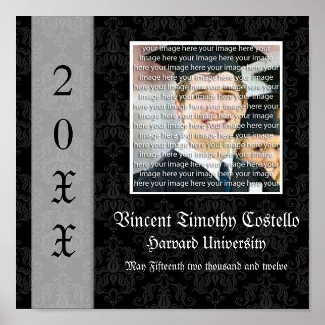 Affiche Elégant Graduation Photo Collage Wall Art (Devant)