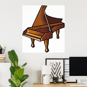 Affiche Elégant Grand Piano Music Amateurs de design