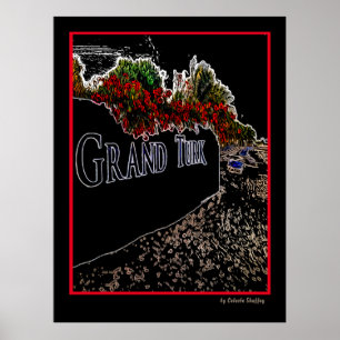 Affiche Élégant Grand Turk Abstrait