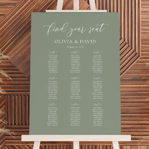 Affiche Élégant graphique de table de couleur vert sauge 9