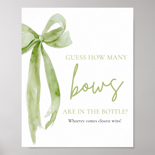 Affiche Elegant Green Bow Devine Combien De Bows Jeu (Devant)