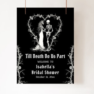 Affiche Elégant Halloween Squelette Fête des mariées Bienv
