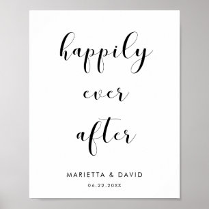 Affiche Elegant Happy toujours après le signe mariage