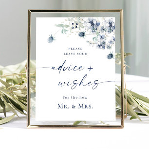Affiche Elégant hiver Foliage Conseils et souhaits Mariage