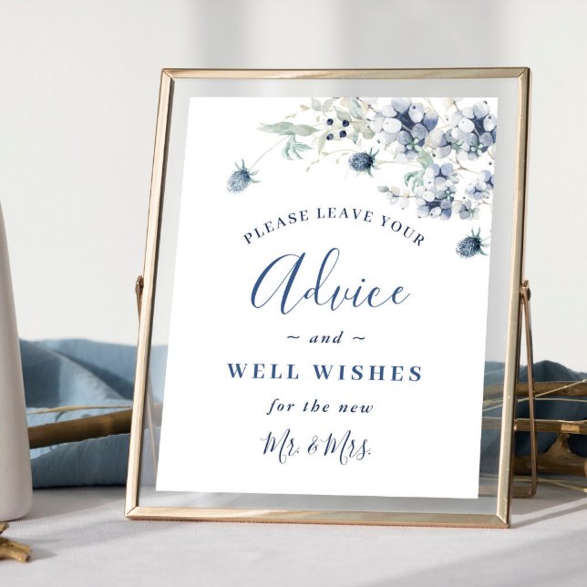 Affiche Elégant hiver Foliage Conseils et souhaits Mariage (Créateur téléchargé)