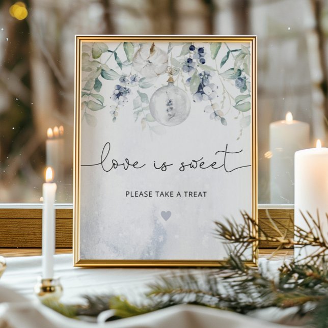 Affiche Élégant hiver L'amour est doux, prenez une (Créateur téléchargé)