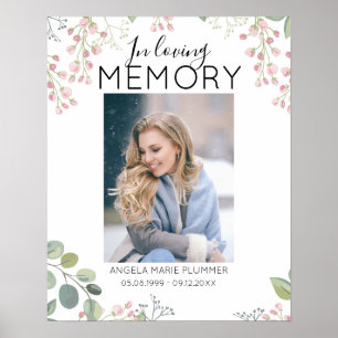 Affiche Elegant In Loving Memory Photo Memorial