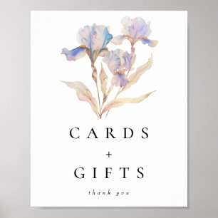 Affiche Elégant Iris Floral cartes de mariage et cadeaux