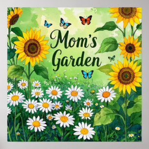 Affiche Elégant jardin fleuri de maman