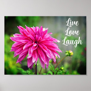 Affiche Elégant Jardin Rose Dahlia Motivation
