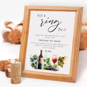 Affiche Élégant Jeu de Bague Vin Thème Fête des mariées Si