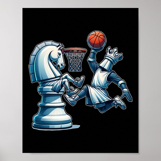 Affiche Elégant jeu d'échecs King Sketll (Devant)