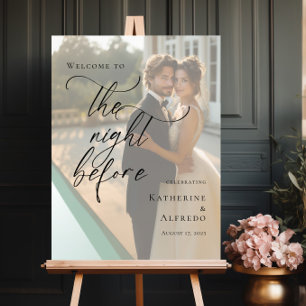 Affiche Elégant La nuit avant la répétition photo bienvenu