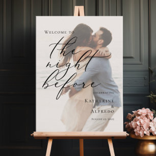 Affiche Elégant La nuit avant la répétition photo bienvenu