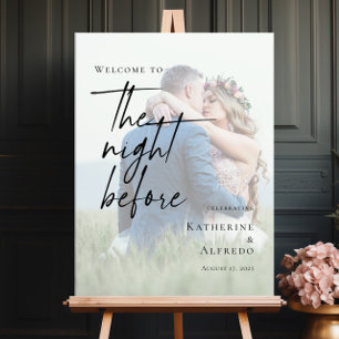 Affiche Elégant La nuit avant la répétition photo bienvenu