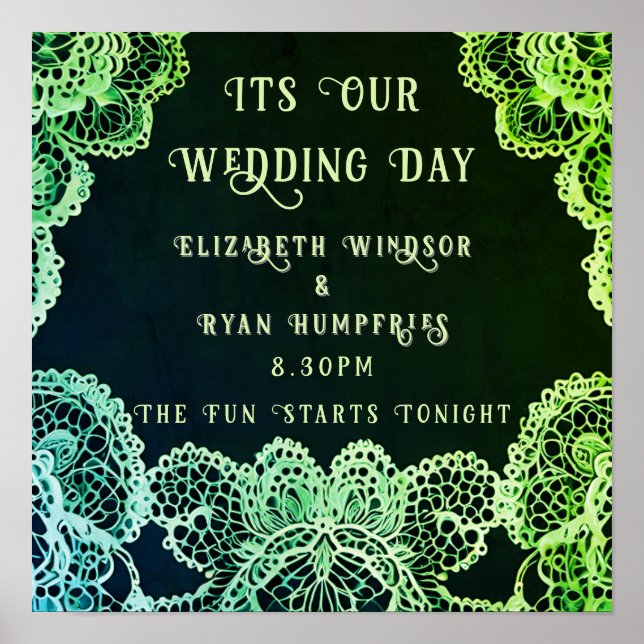 Affiche Elegant Lace" Collection Faire-part de mariage (Devant)