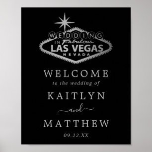 Affiche Elégant Las Vegas Destination Mariage Bienvenue